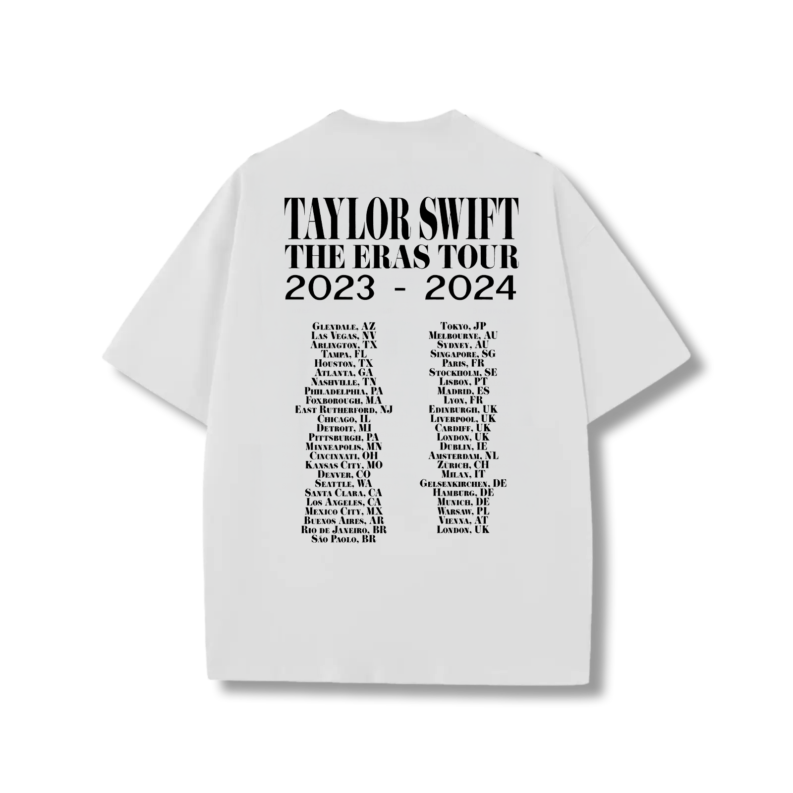 The Eras Tour B&W t-shirt (showgirl version)