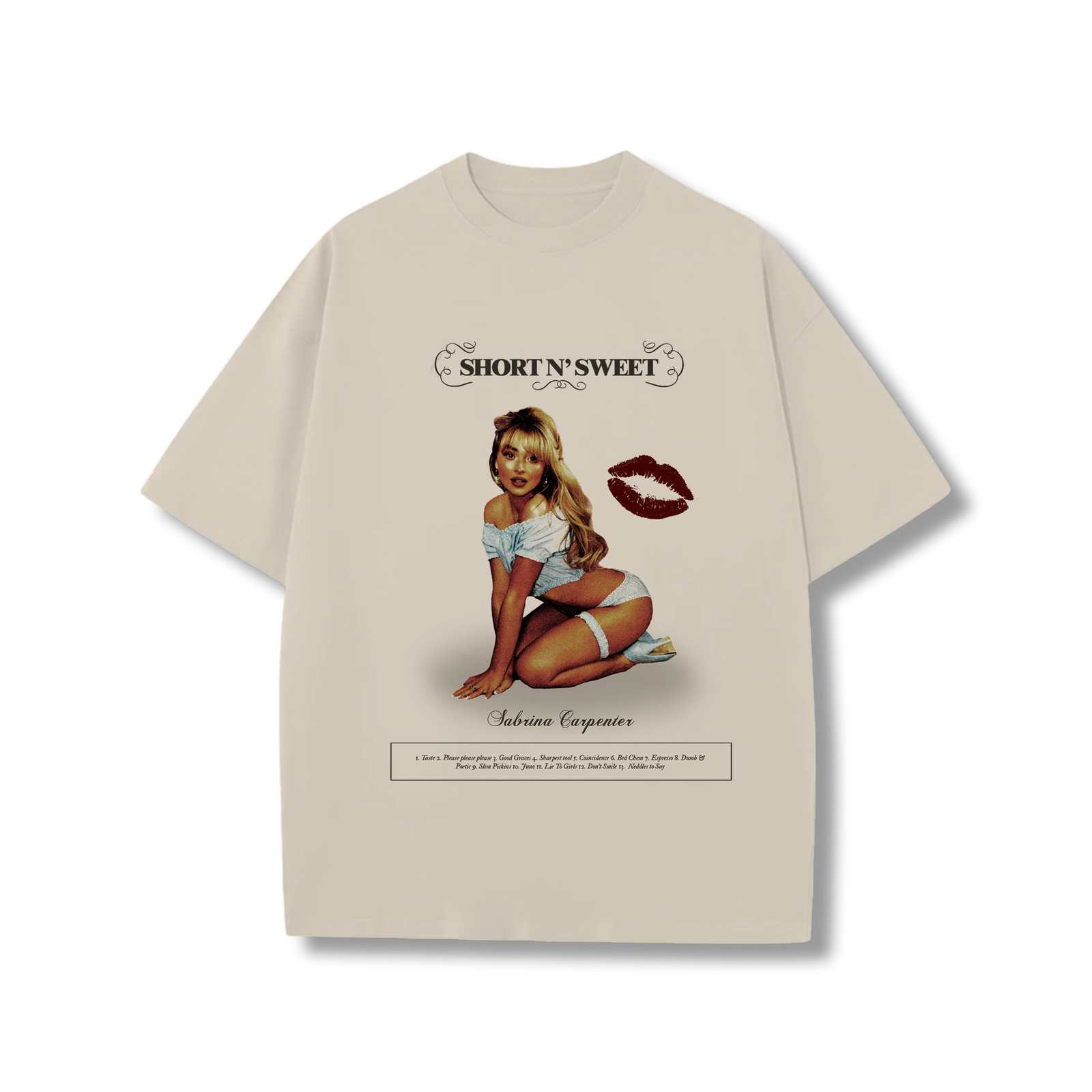 Short n Sweet tracklist t-shirt