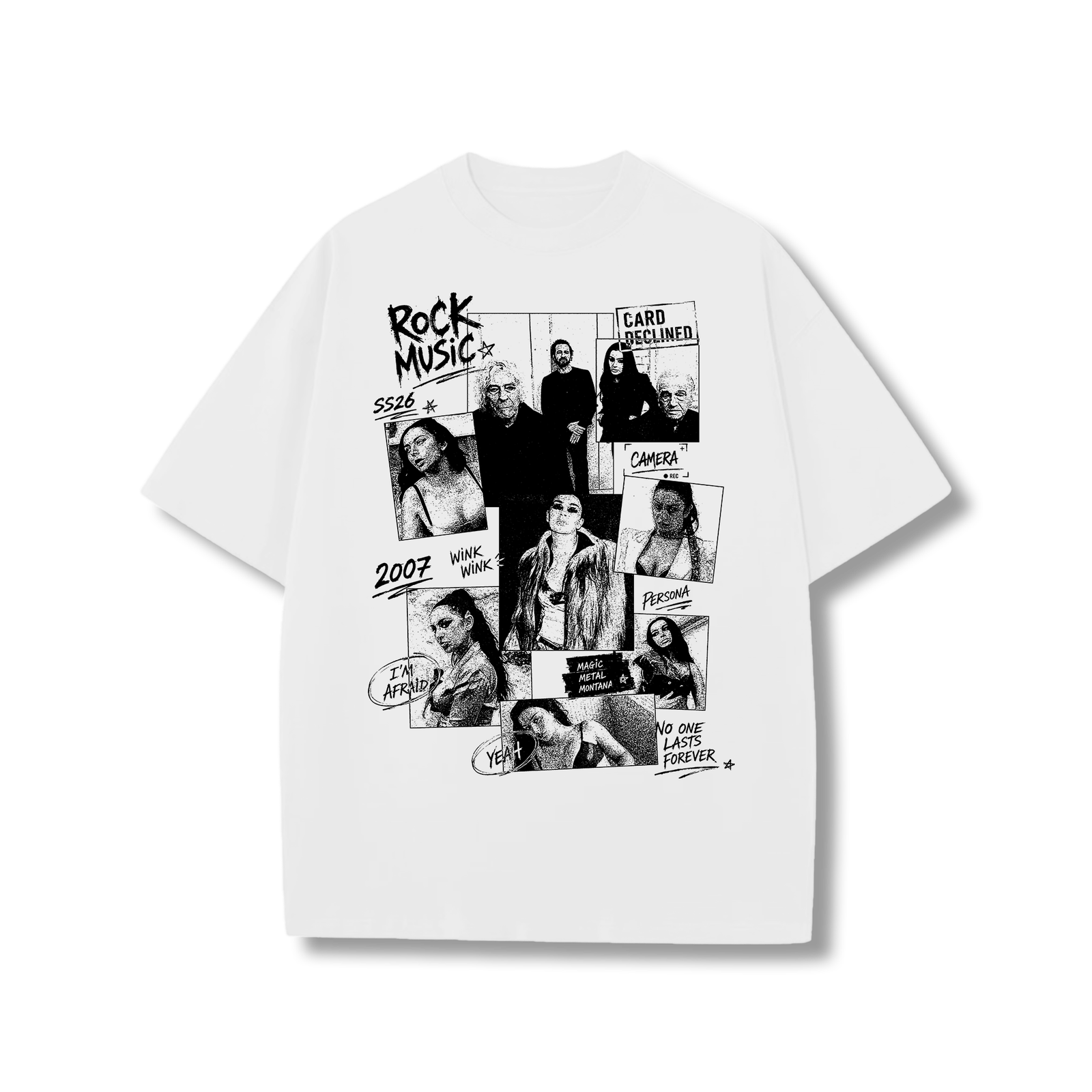 Music, Fashion, Film t-shirt
