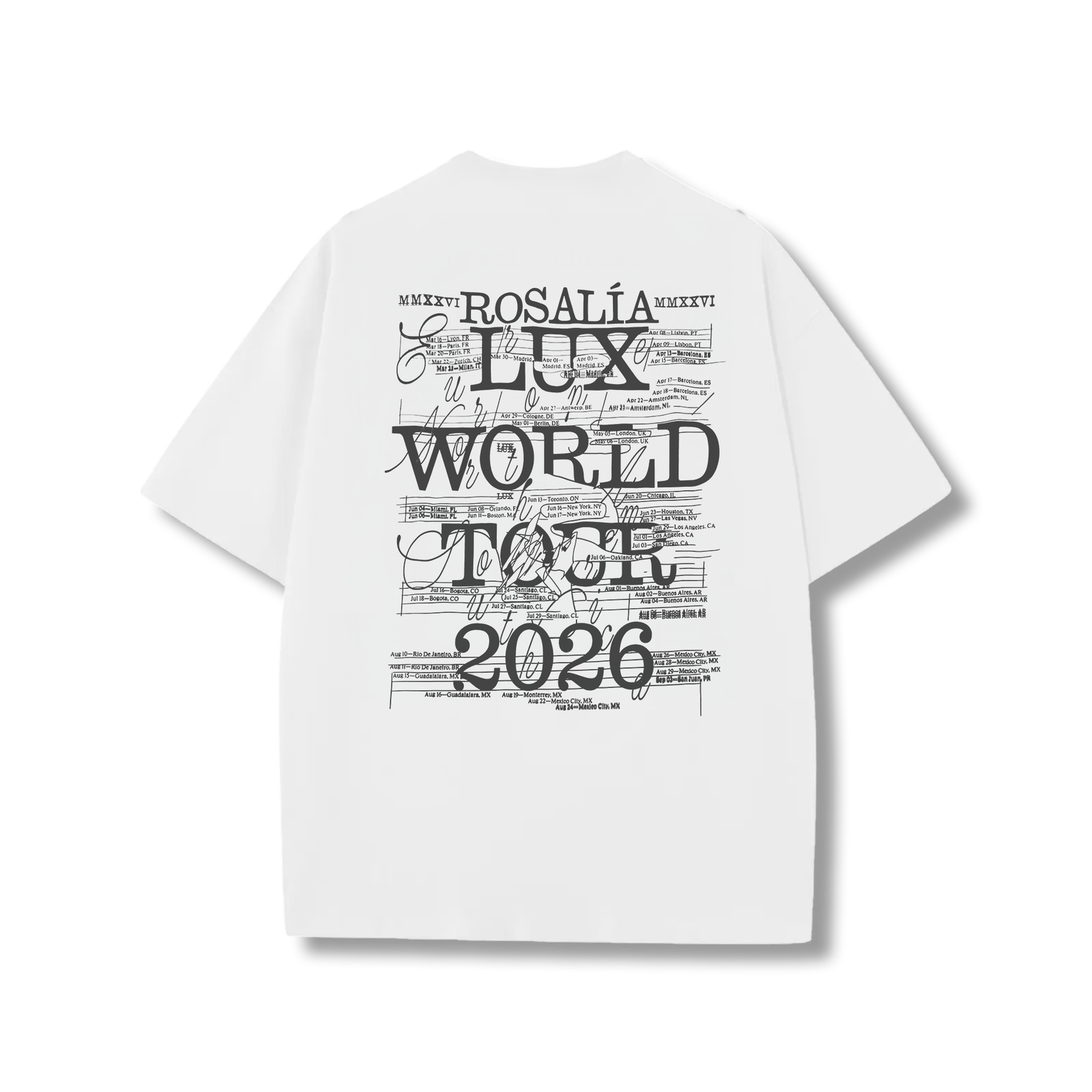 Lux World Tour 2026 t-shirt